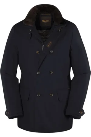 MOORER Hombre, Abrigos, Azul, Talla: 4XL