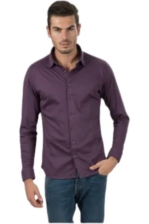 DESOTO Hombre, Camisas, Púrpura, Talla: S
