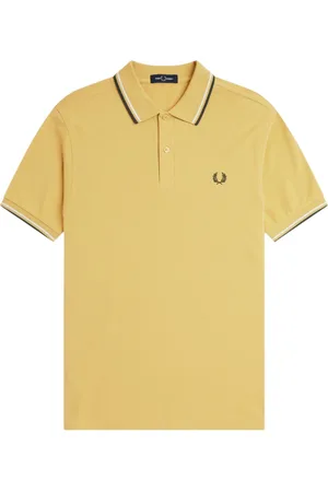 Fred Perry Hombre, Camisetas, Amarillo, Talla: L