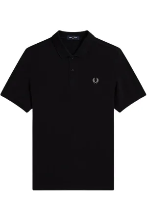 Fred Perry Hombre, Camisetas, Negro, Talla: L