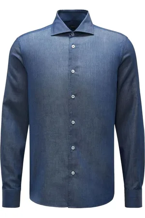 FEDELI Hombre, Camisas, Azul, Talla: M