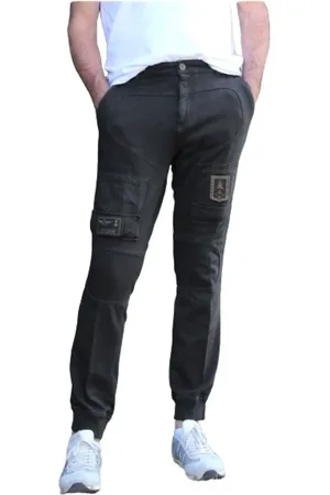 Aeronautica Militare Hombre, Vaqueros, Negro, Talla: M
