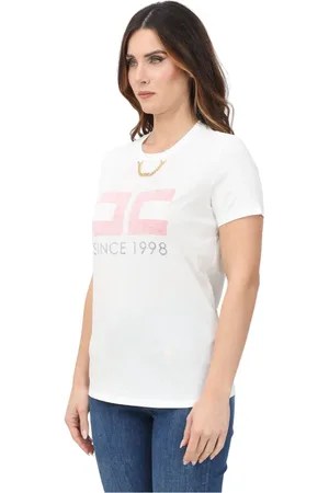 Elisabetta Franchi Mujer, Camisetas, Blanco, Talla: L