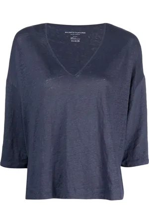 Majestic Mujer, Blusas y Camisas, Azul, Talla: L