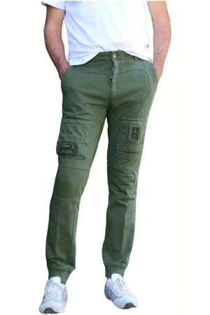 Aeronautica Militare Hombre, Pantalones, Verde, Talla: M