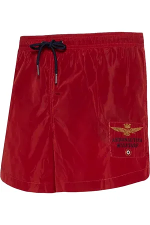 Aeronautica Militare Hombre, Pantalones cortos, Rojo, Talla: S