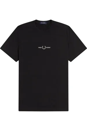 Fred Perry Hombre, Camisetas, Negro, Talla: XL