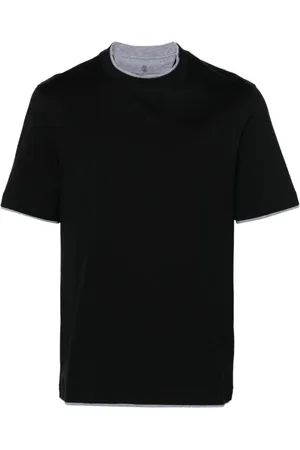 Brunello Cucinelli Hombre, Camisetas, Negro, Talla: L