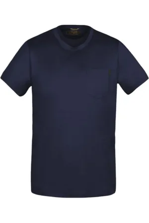 MOORER Hombre, Camisetas, Azul, Talla: M