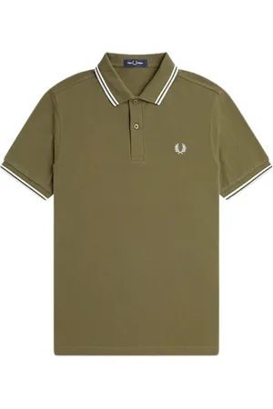 Fred Perry Hombre, Camisetas, Verde, Talla: L