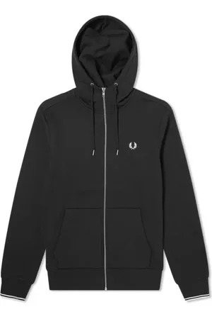 Fred Perry Hombre, Sudaderas, Negro, Talla: L