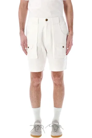 Pop Trading Company Hombre, Pantalones cortos, Blanco, Talla: L