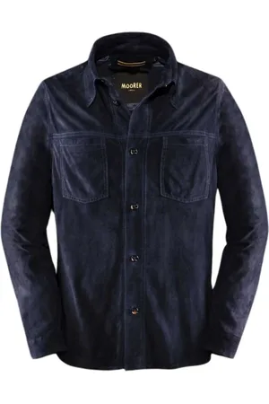 MOORER Hombre, Chaquetas, Azul, Talla: L