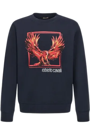 Roberto Cavalli Hombre, Sudaderas, Azul, Talla: 2XL