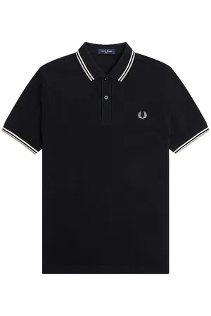 Fred Perry Hombre, Camisetas, Negro, Talla: XL