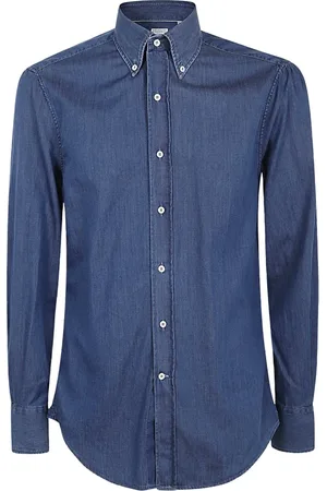 Brunello Cucinelli Hombre, Camisas, Azul, Talla: S
