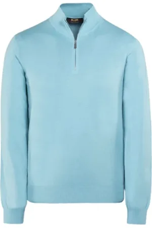 MOORER Hombre, Jerseys, Azul, Talla: L