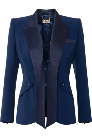 Elisabetta Franchi Mujer, Chaquetas, Azul, Talla: 2XL