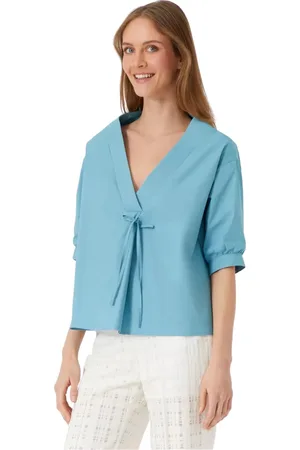 Manila Grace Mujer, Blusas y Camisas, Azul, Talla: M