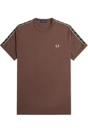 Fred Perry Hombre, Camisetas, Marrón, Talla: L