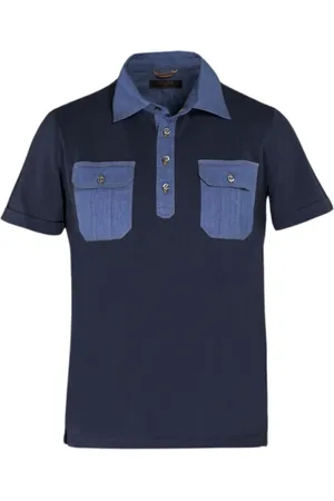 MOORER Hombre, Camisetas, Azul, Talla: M