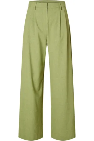 SELECTED Mujer, Pantalones, Verde, Talla: S