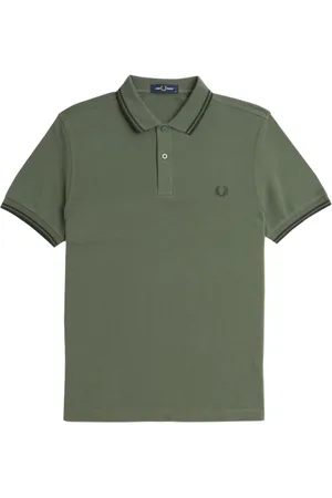 Fred Perry Hombre, Camisetas, Verde, Talla: XL