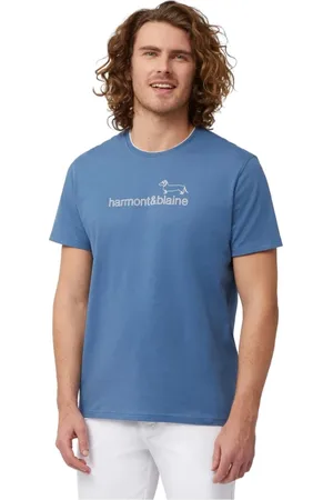 HARMONT&BLAINE Hombre, Camisetas, Azul, Talla: XL