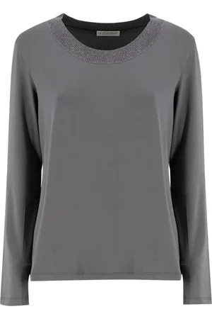 LE TRICOT PERUGIA Mujer, Camisetas, Gris, Talla: S