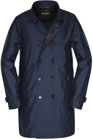 MOORER Hombre, Abrigos, Azul, Talla: M