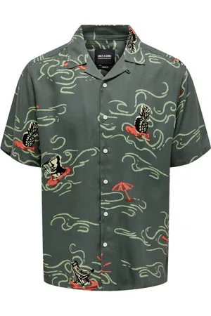 Only & Sons Hombre, Camisas, Verde, Talla: S