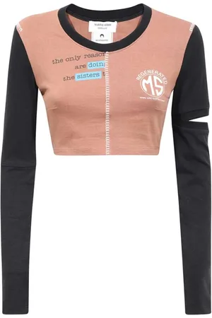 Marine Serre Mujer, Camisetas, Marrón, Talla: S