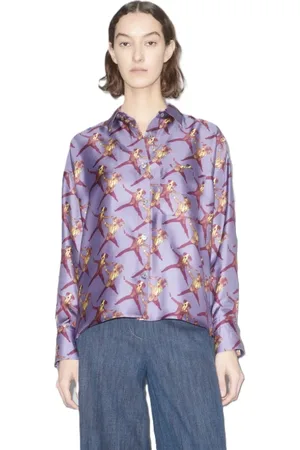 ODEEH Mujer, Blusas y Camisas, Púrpura, Talla: M