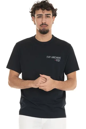 FAY Hombre, Camisetas, Azul, Talla: L