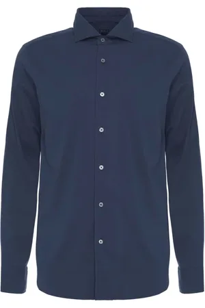 FEDELI Hombre, Camisas, Azul, Talla: 2XL