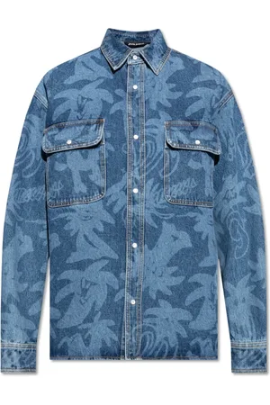 Palm Angels Hombre, Camisas, Azul, Talla: L