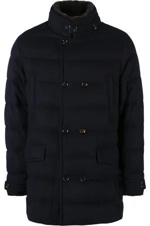 MOORER Hombre, Abrigos, Azul, Talla: L