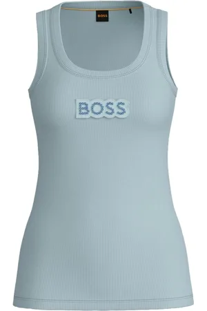 HUGO BOSS Mujer, Camisetas, Azul, Talla: S