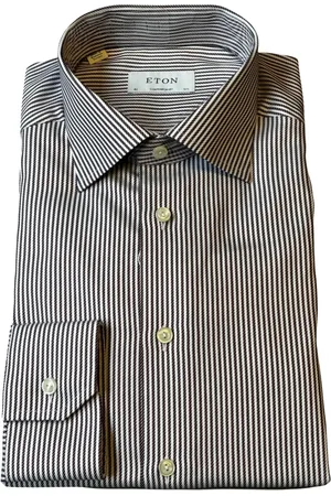 Eton Hombre, Camisas, Gris, Talla: L