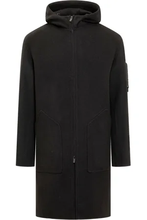 HEVO Hombre, Abrigos, Negro, Talla: L