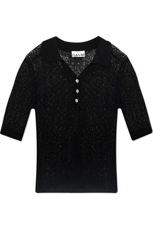 Ganni Mujer, Camisetas, Negro, Talla: S