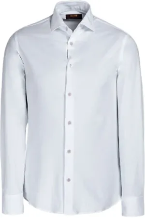 MOORER Hombre, Camisas, Blanco, Talla: 2XL