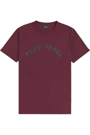 Fred Perry Hombre, Camisetas, Rojo, Talla: L