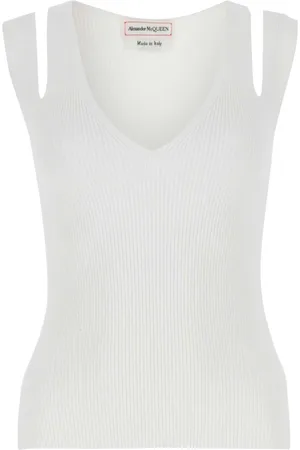Alexander McQueen Mujer, Camisetas, Blanco, Talla: L