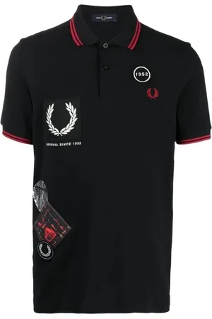Fred Perry Hombre, Camisetas, Negro, Talla: S