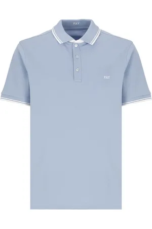 FAY Hombre, Camisetas, Azul, Talla: L