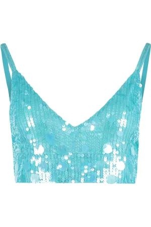 P.A.R.O.S.H. Mujer, Camisetas, Azul, Talla: M