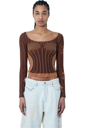 Diesel Mujer, Camisetas, Marrón, Talla: XS