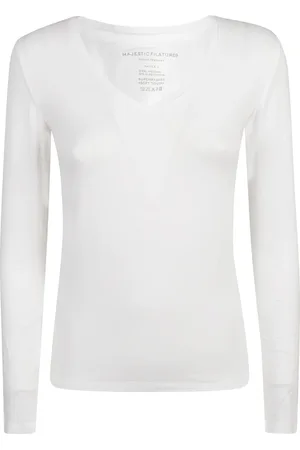 Majestic Mujer, Camisetas, Blanco, Talla: L