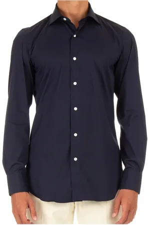 Finamore Hombre, Camisas, Azul, Talla: L